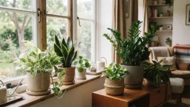 Plantas de interior sanas para principiantes junto a una ventana