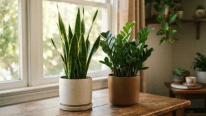 Sansevieria y zamioculca, plantas resistentes de interior